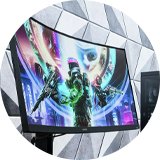 HUAWEI MateView GT 34 inch 165Hz gaming monitor on a gaming desk.