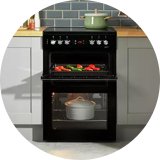 Beko KDC653K 60cm Double Oven Electric Cooker in black colour.