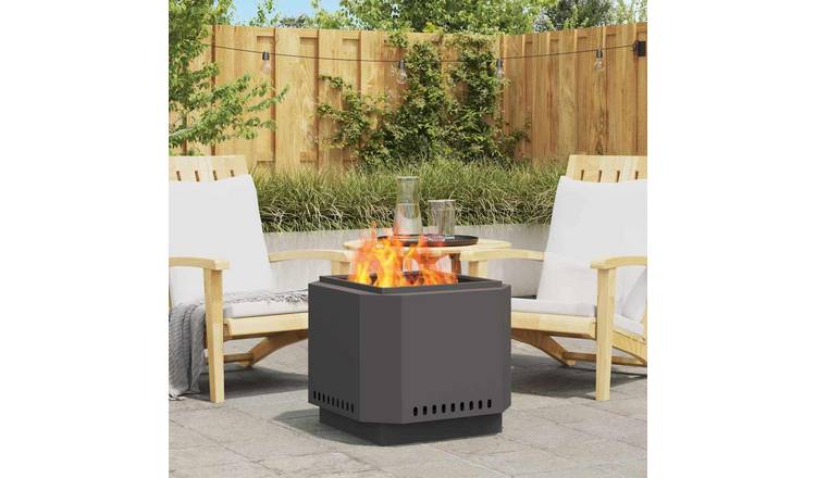 Walplus Steel Smokeless Fire Pit Cold-rolled - Black - 58 x 58 x 51 cm