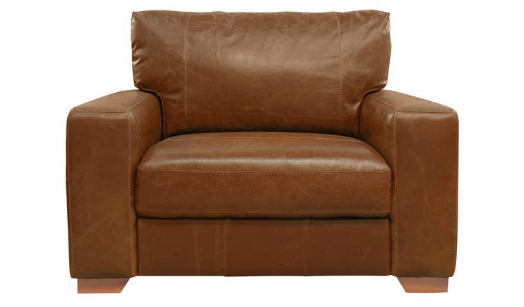 Buy Argos Home Eton Leather Cuddle Chair Tan Armchairs And