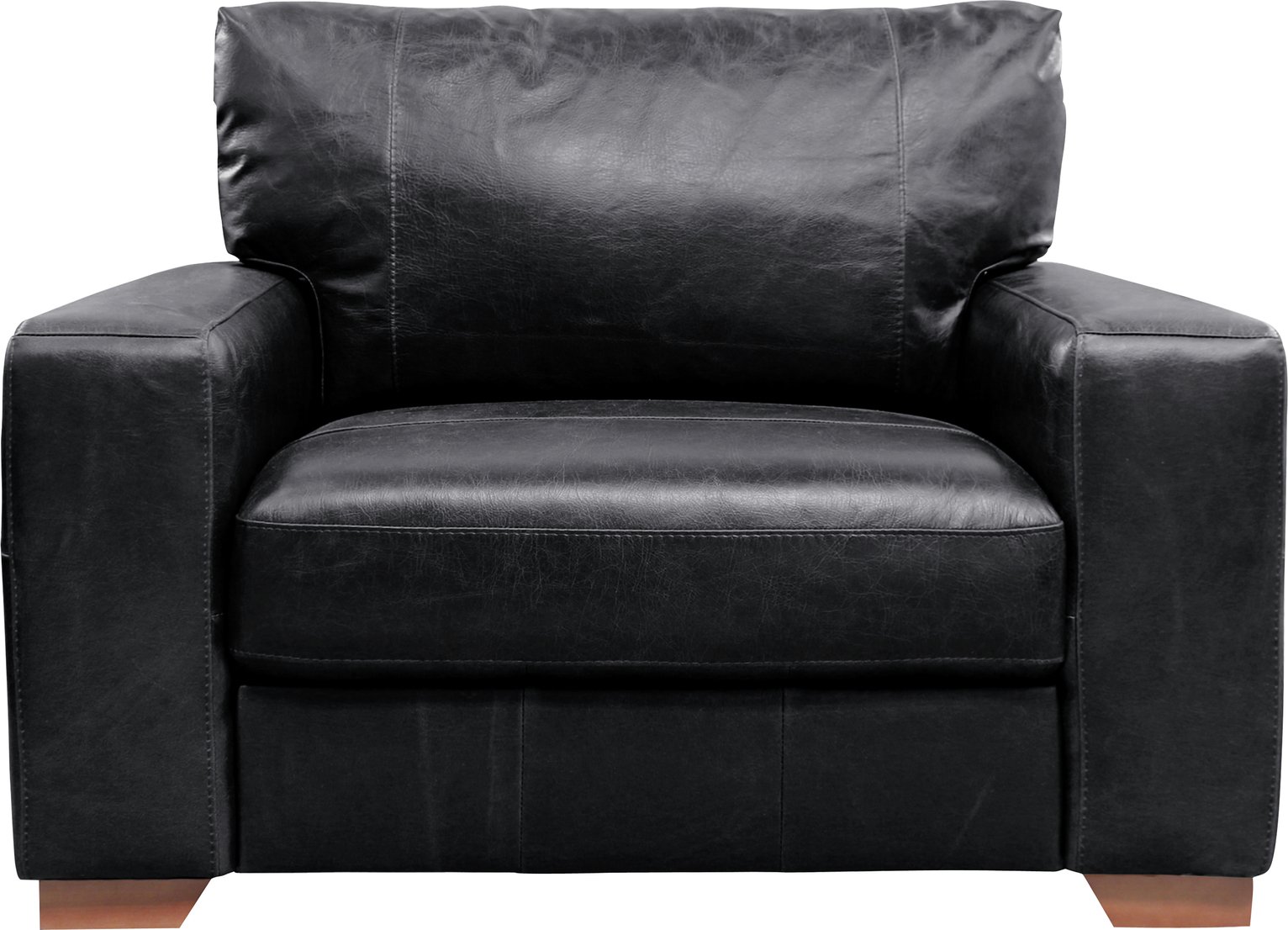 Argos Home Eton Leather Cuddle Chair - Black