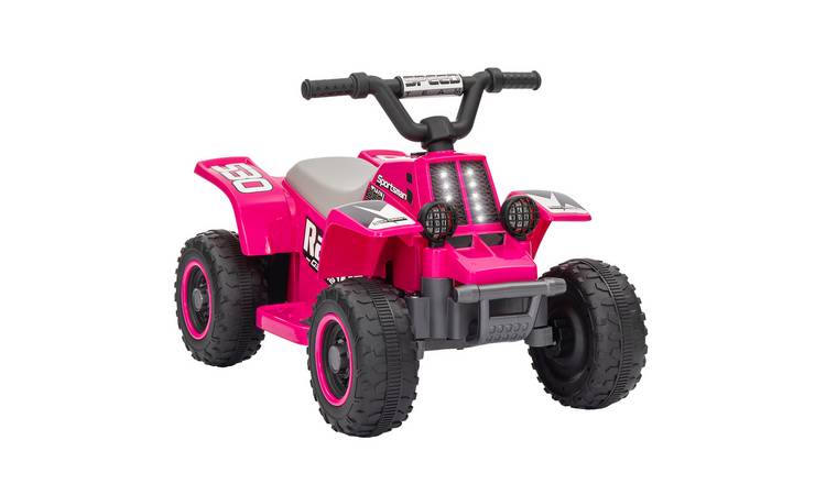 AIYAPLAY 6V 18 to 36 Months LED Headlights Kids Electric Quad Bike – Pink