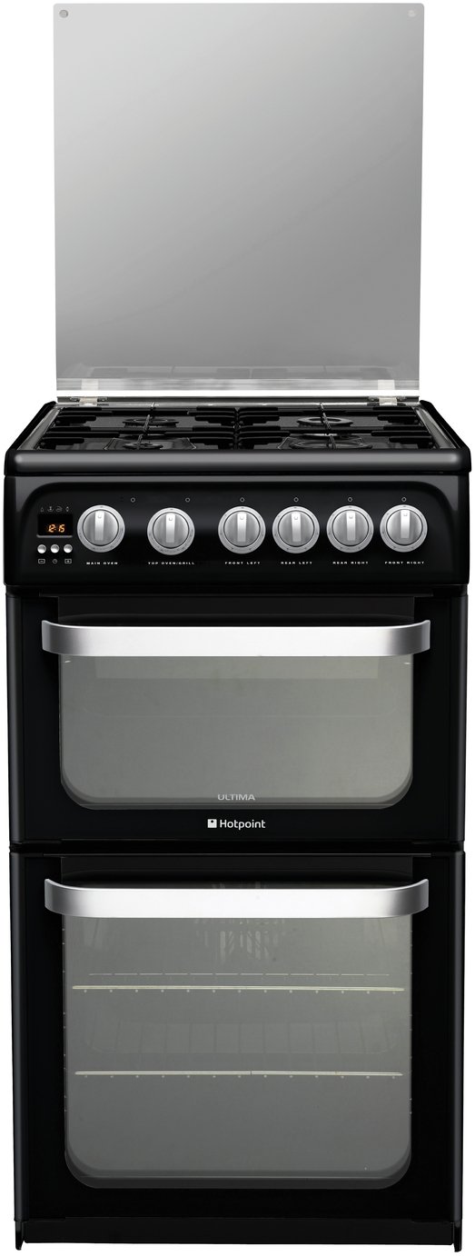 Hotpoint Ultima HUG52K Double Gas Cooker - Black