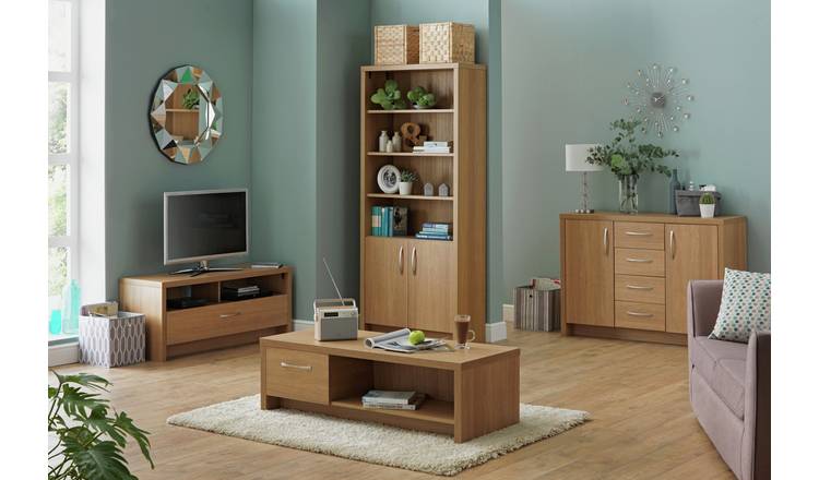 Buy Habitat Venice 3 Shelf Display Cabinet Oak Effect Display Cabinets Habitat