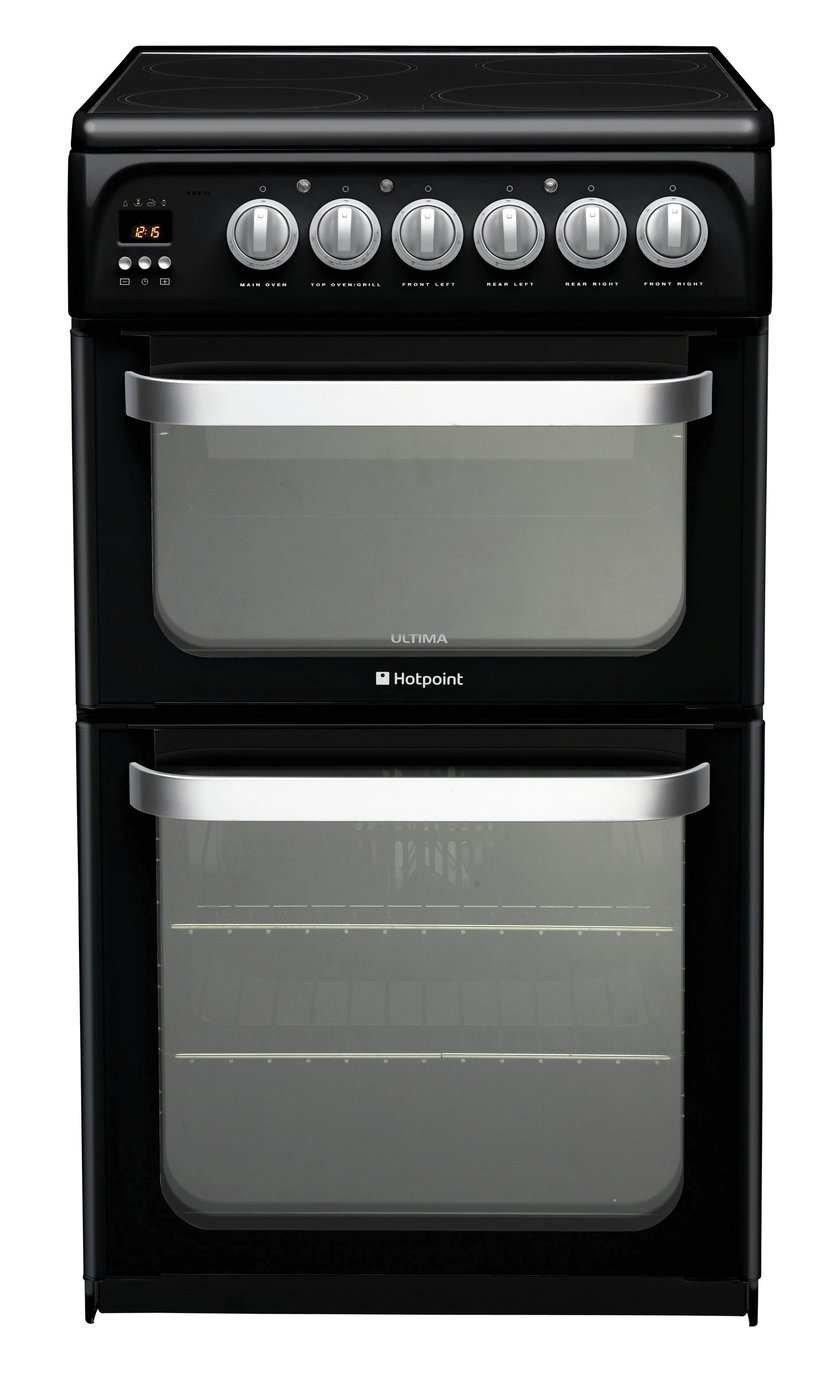 Hotpoint HUE52KS Double Electric Cooker - Black