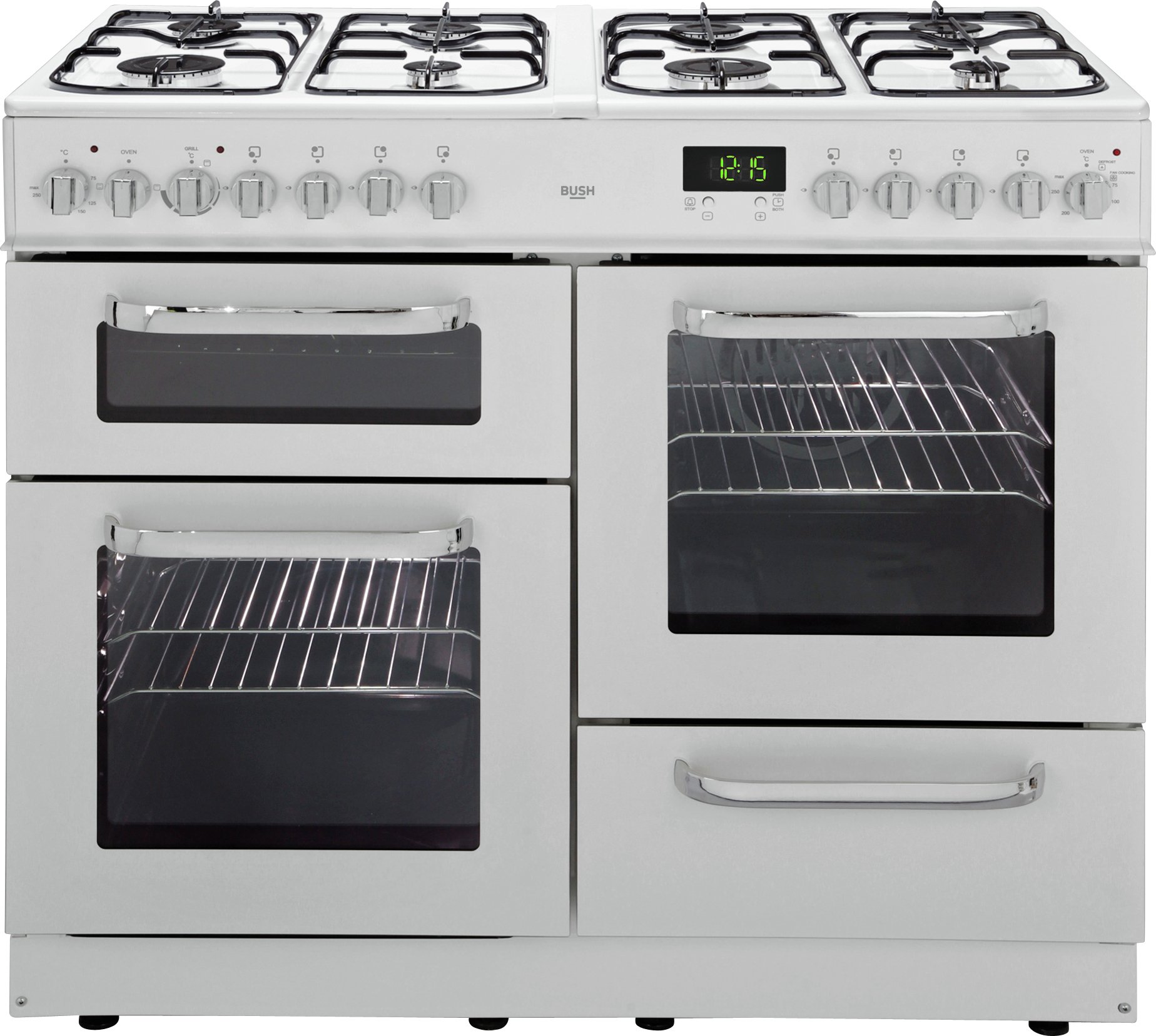 Bush - BCL100DFW - Dual Fuel Range Cooker- White/Ins/Del/Rec Review