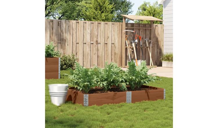 Walplus Wood Garden Planter - Brown - 150 x 100 x 21.5 cm