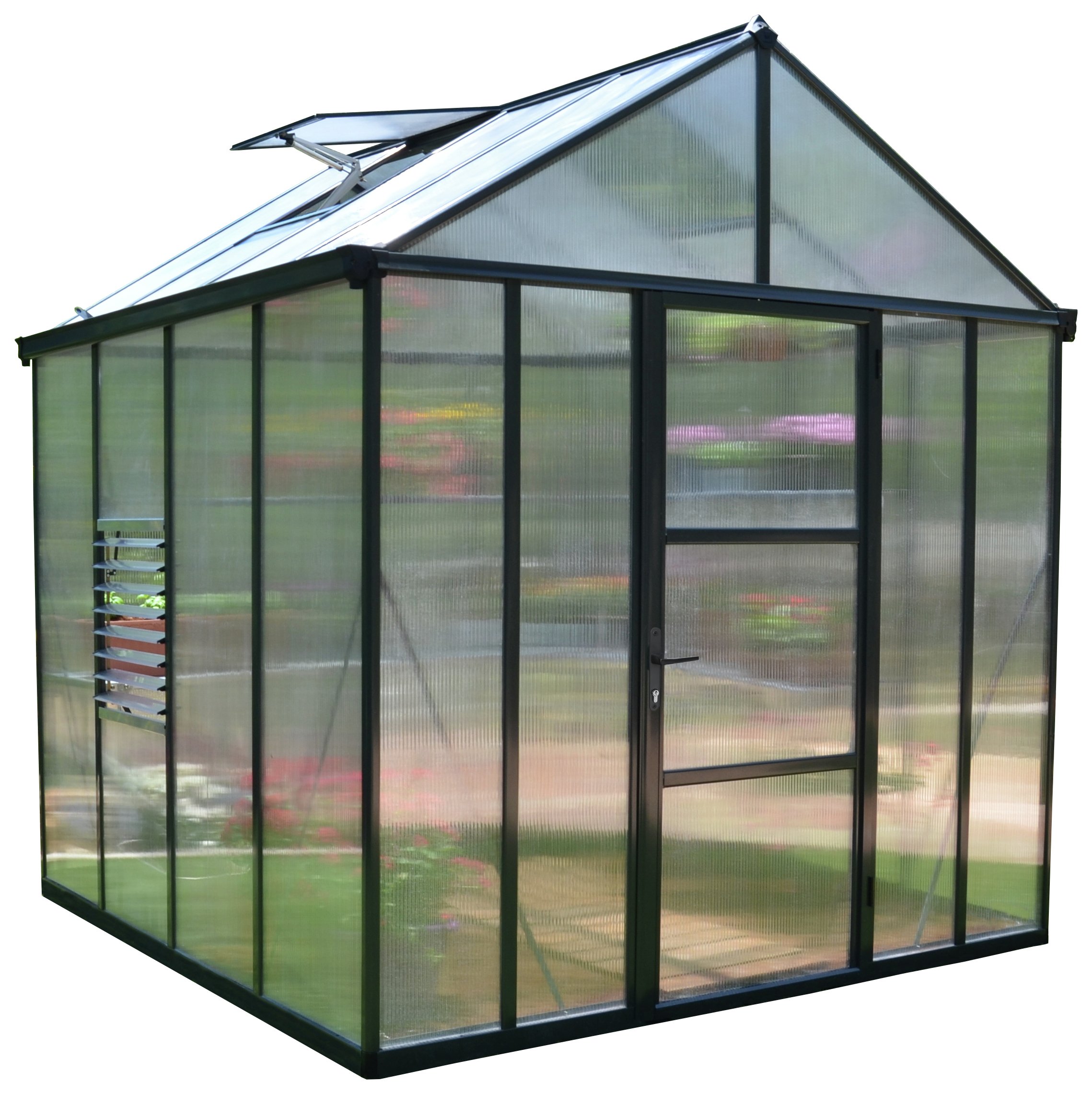 Palram Glory Dark Grey Greenhouse - 8 x 8ft