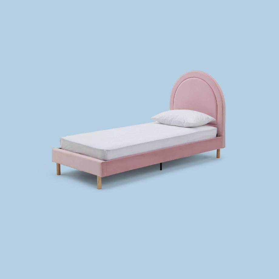 Pink bed frame.