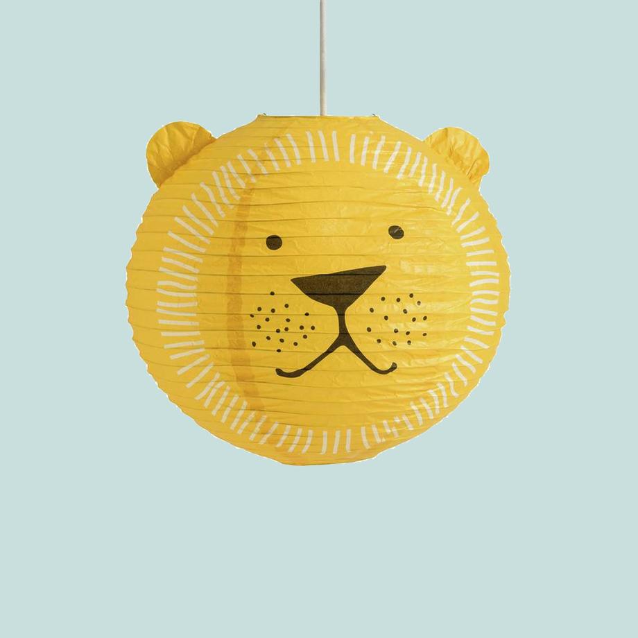 Lion lamp shade.