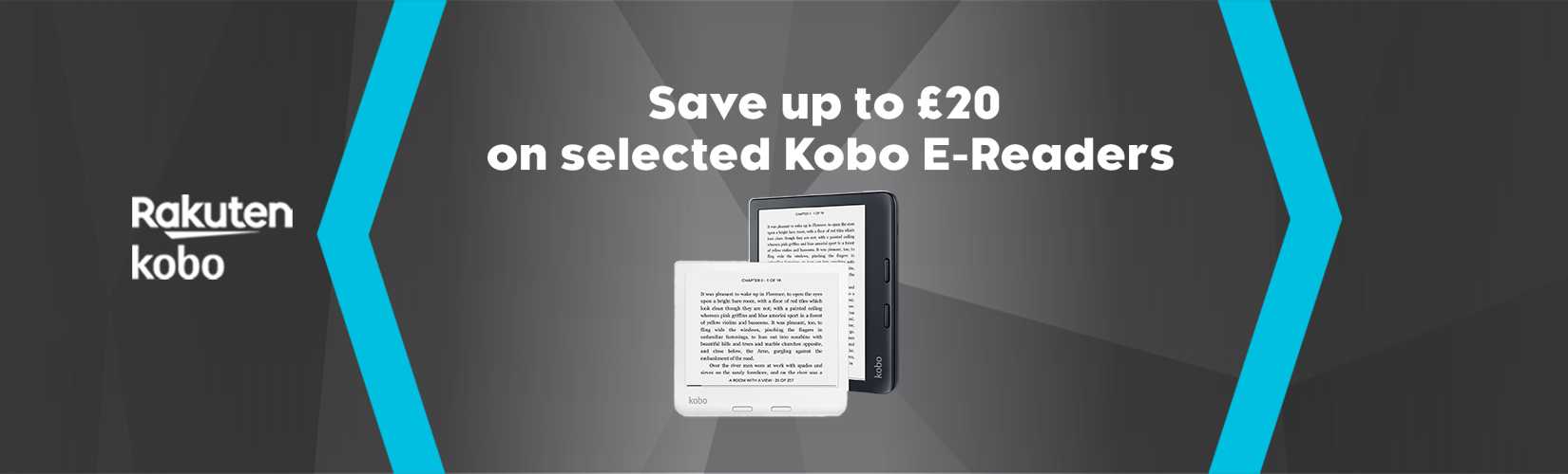 Kobo. Save up to £20 on selected Kobo E-Readers.