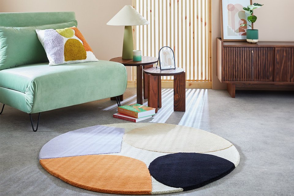 Habitat Geometric Circle Cut Pile Rug.