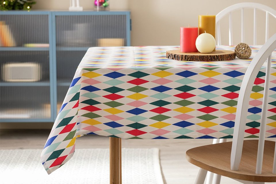 Habitat Wipe Clean Printed Cotton Table Cloth.