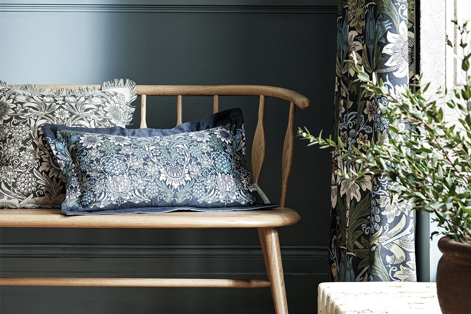 Habitat x Morris & Co. Sunflower Velvet Cushion.