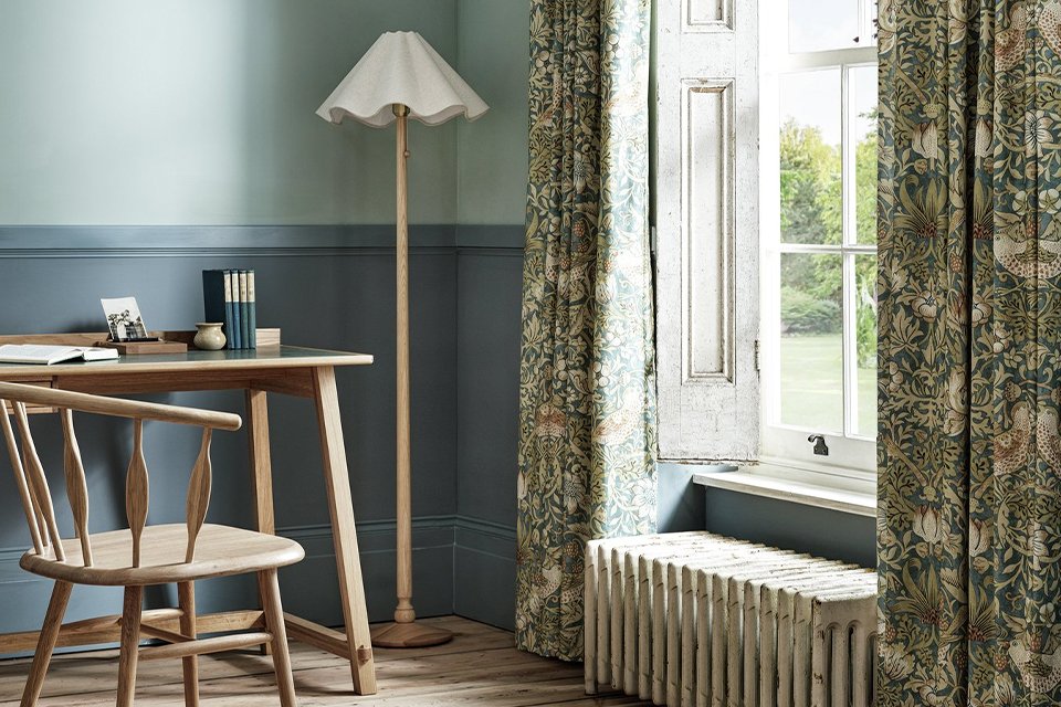 Habitat x Morris & Co. Strawberry Thief Curtains.