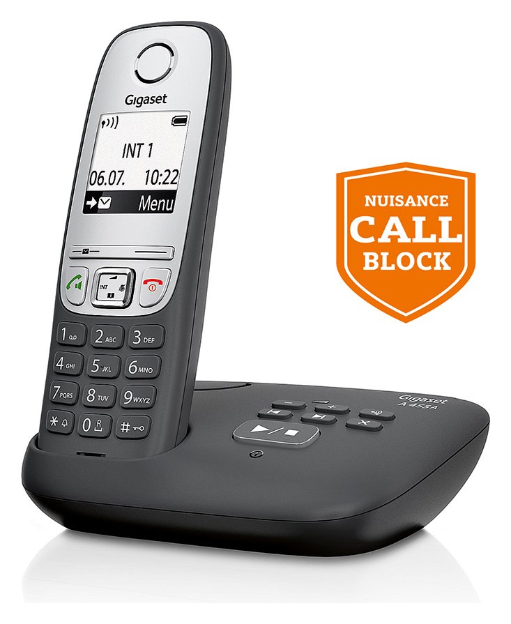 Gigaset A455A Cordless Telephone with Answer Machine-Single