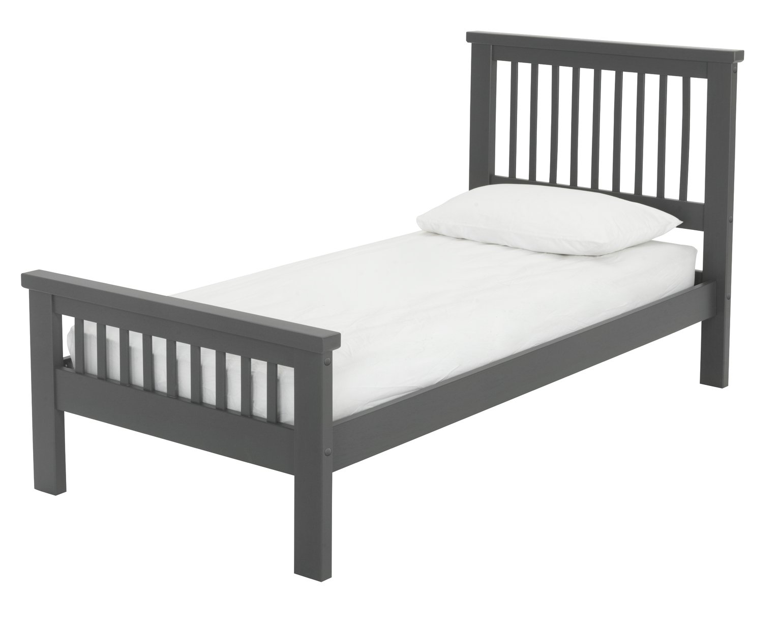 Argos Home Aubrey Single Wooden Bed Frame - Charcoal