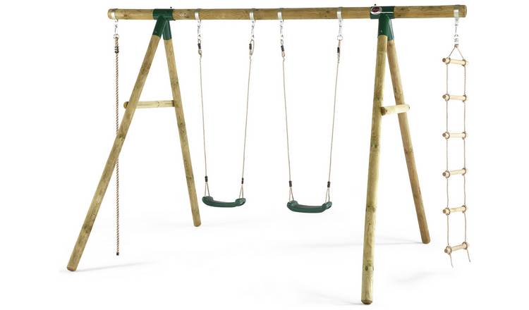 Plum Gibbon Wooden Garden Swing Set.