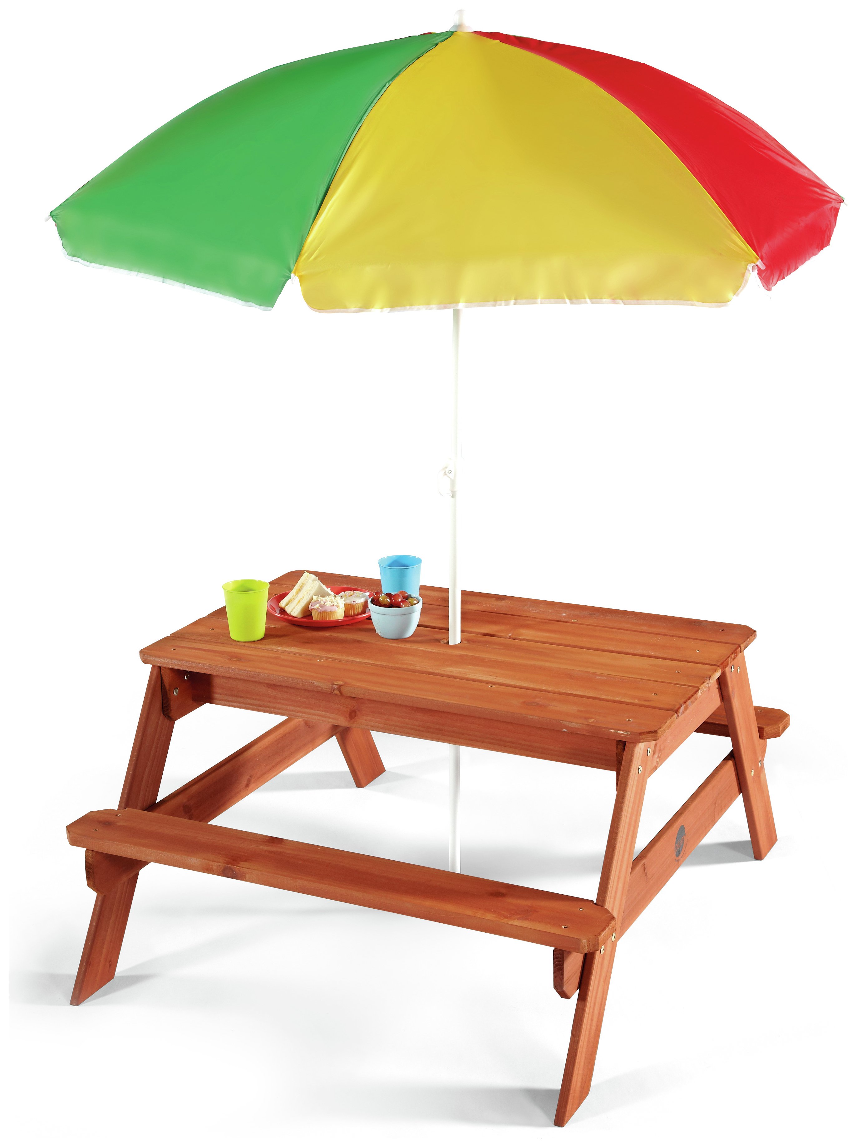 Plum Children's Garden Picnic Table with Parasol