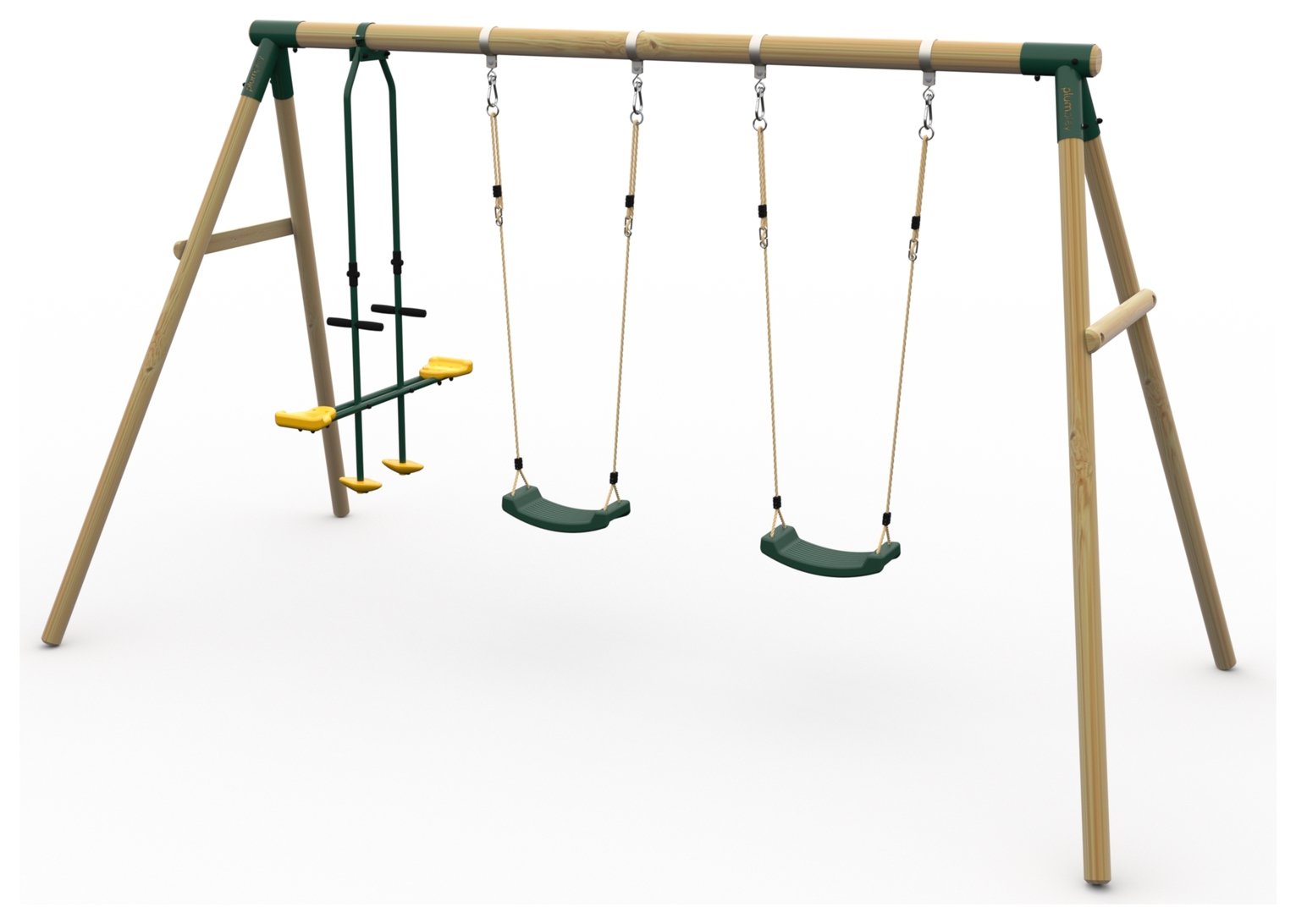 Plum Colobus Wooden Garden Swing Set.