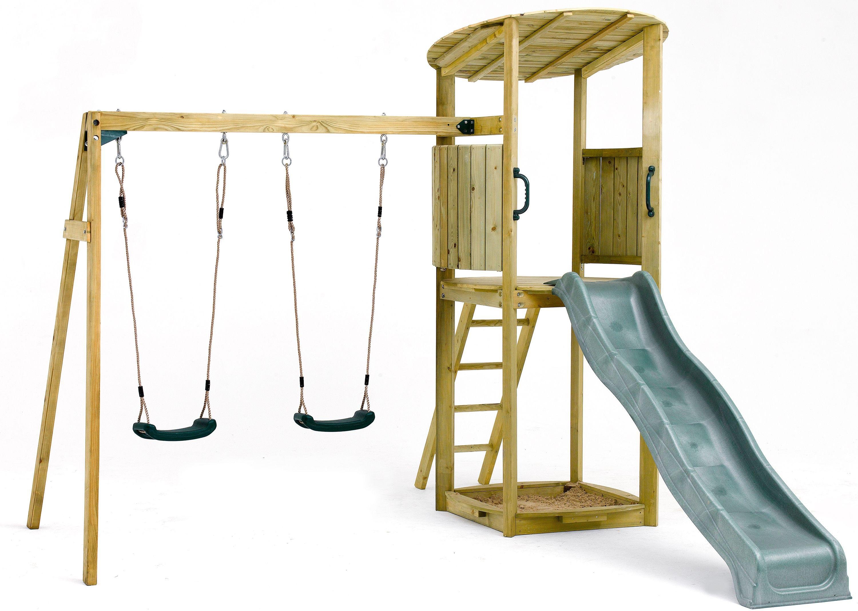 plum climbing frame and slide