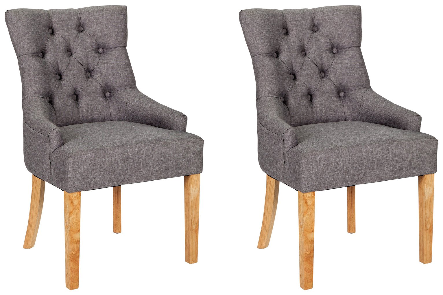 Argos Home Pair of Cherwell Dining Chairs - Charcoal