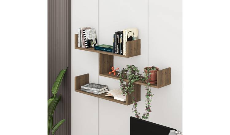 Decortie Tibet Particleboard Floating Wall Shelf - Dark Oak