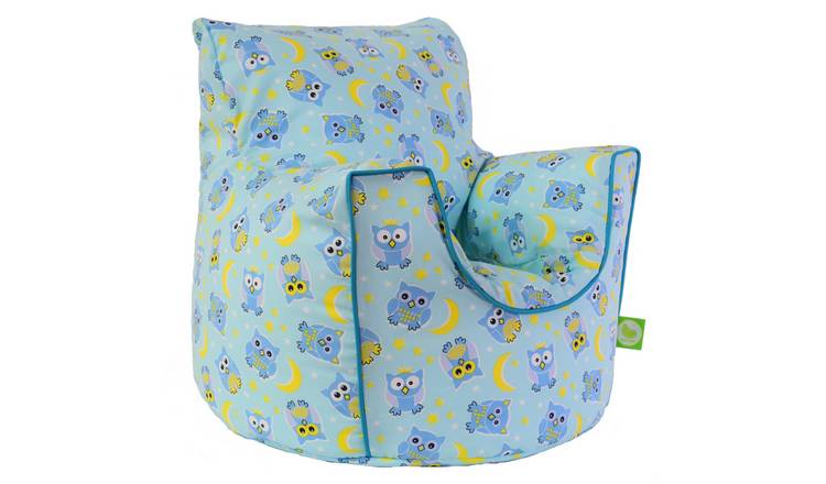 Bean Lazy Owl Bean Bag Armchair Child Teen Size Blue