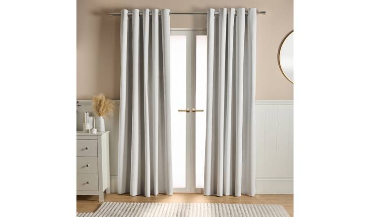 OHS Woven Texture Blackout Curtains - 168 x 183cm - Cream