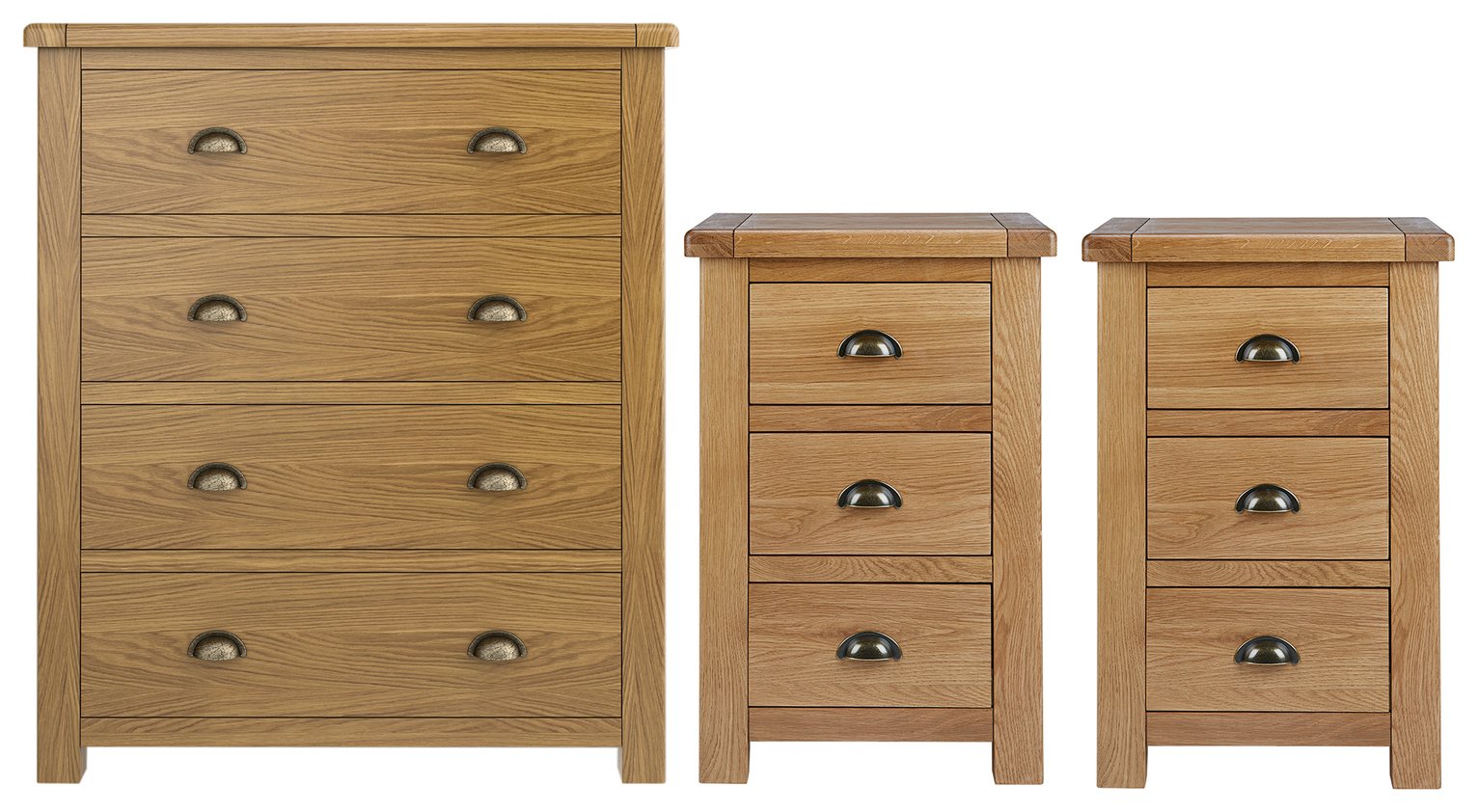 Habitat Kent 2 Bedsides & 4 Drawer Set - Oak