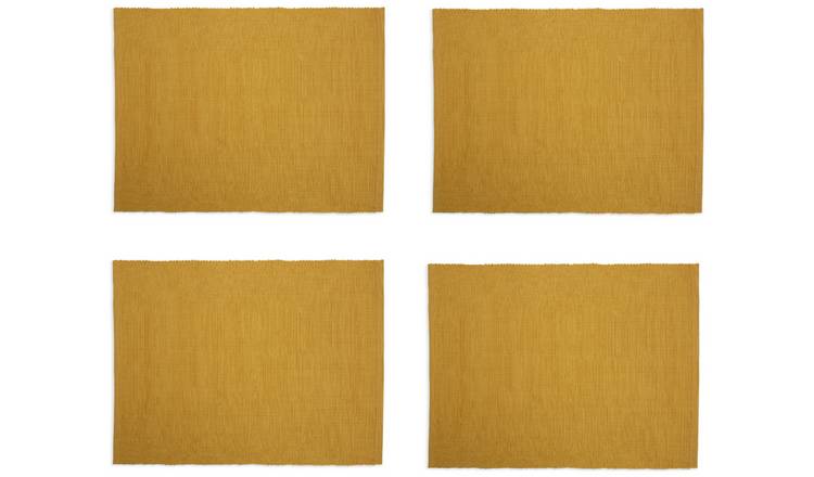 Habitat Ribbed Set of 4 Placemats - Mustard