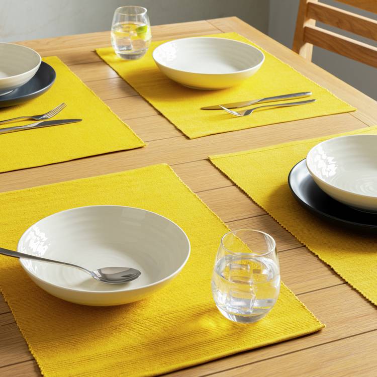 Habitat Ribbed Set of 4 Placemats - Mustard 0