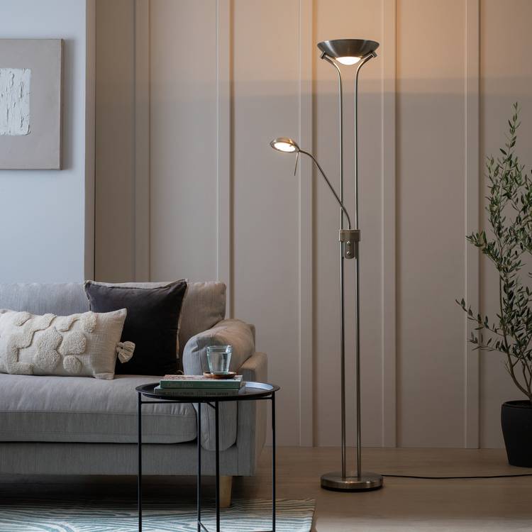 Argos Home Father & Child Uplighter Floor Lamp - Chrome 0