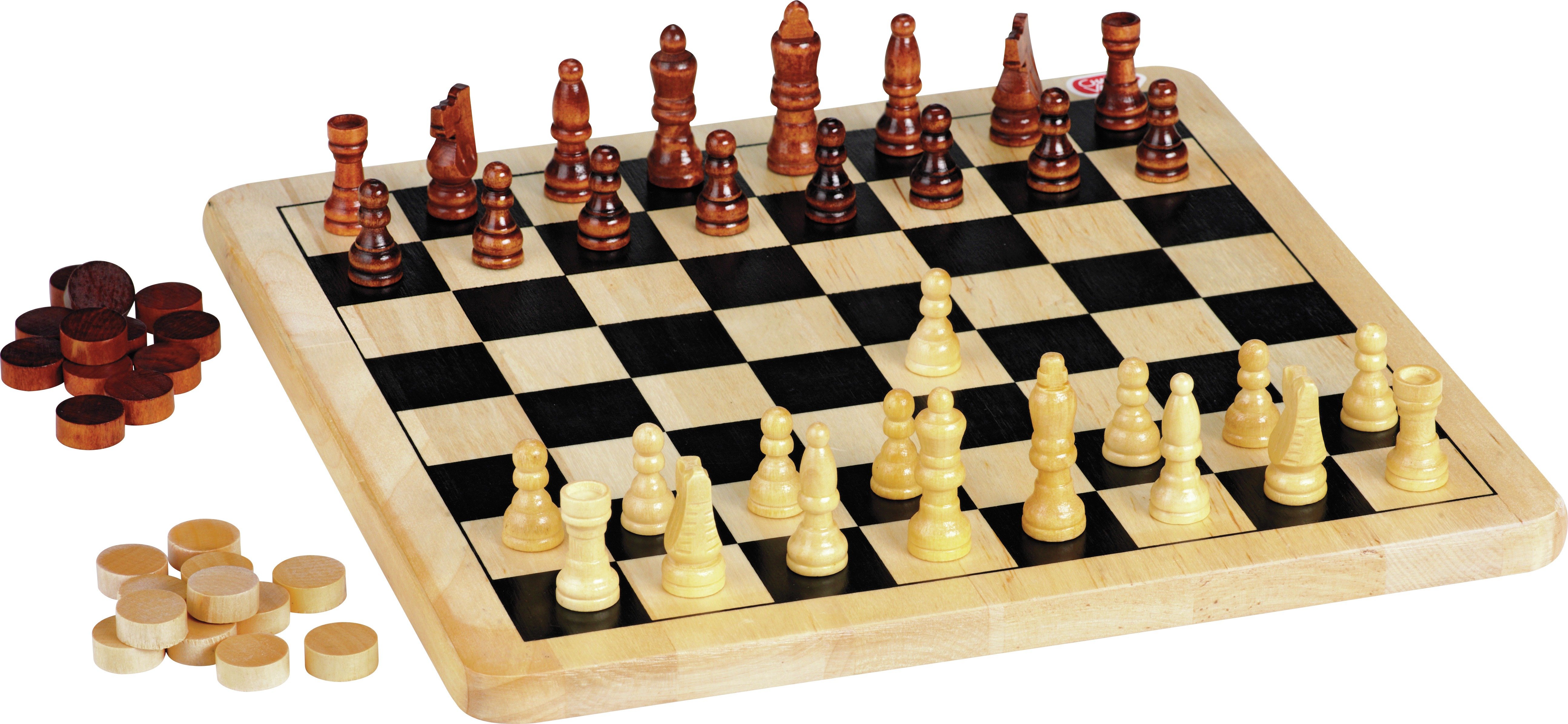 Gioco Della Dama IDEAL In Legno - Classico Gioco Da Tavolo Per 2 Giocatori, Tabellone 32,5x32,5 Cm, Pezzi In Legno Massello, Dai 3 Anni