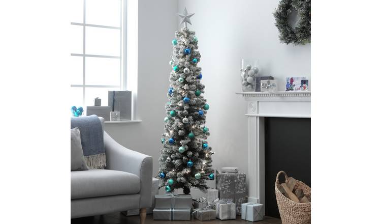 Argos Home 6ft Snow Tipped Pencil Christmas Tree