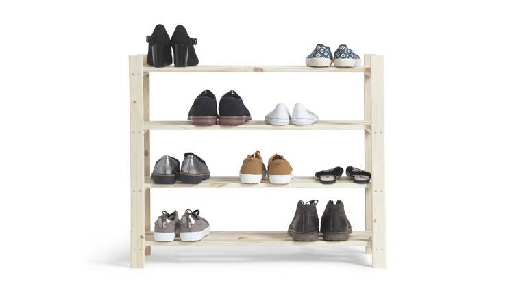 Buy Habitat 4 Shelf Shoe Storage Rack Solid Unfinished