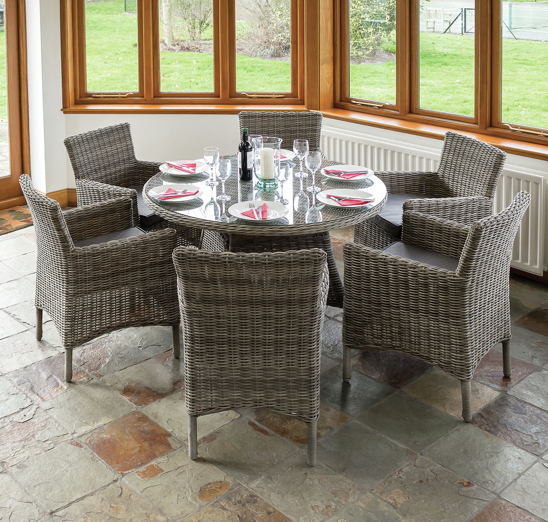 Richmond 6 Seater Rattan Garden Patio Set at Argos