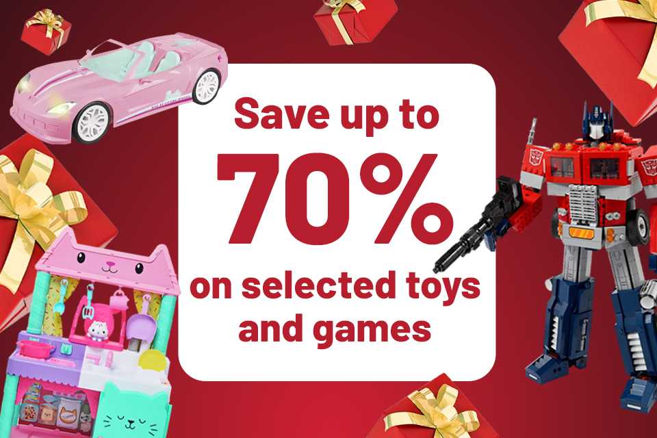 Save up to 70% on selected toys and games!
