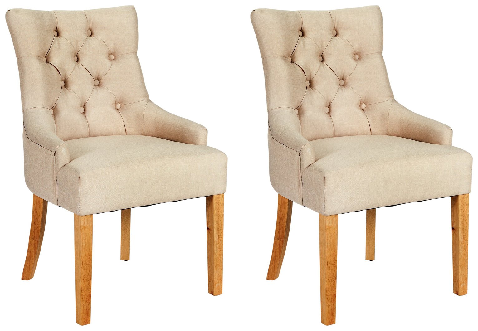 Argos Home Pair of Cherwell Dining Chairs - Cream