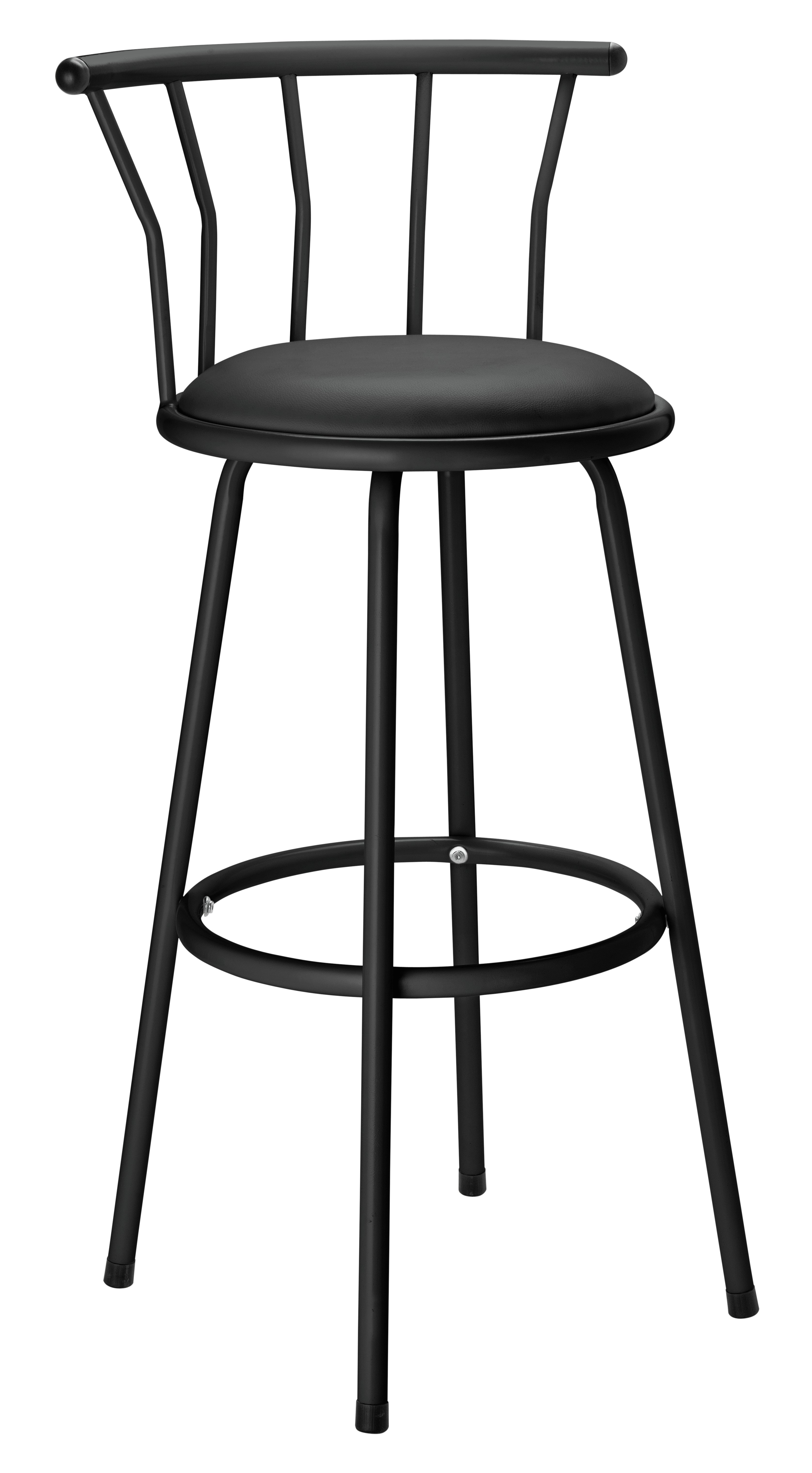 Argos Home Gemini Leather Effect Bar Stool - Jet Black