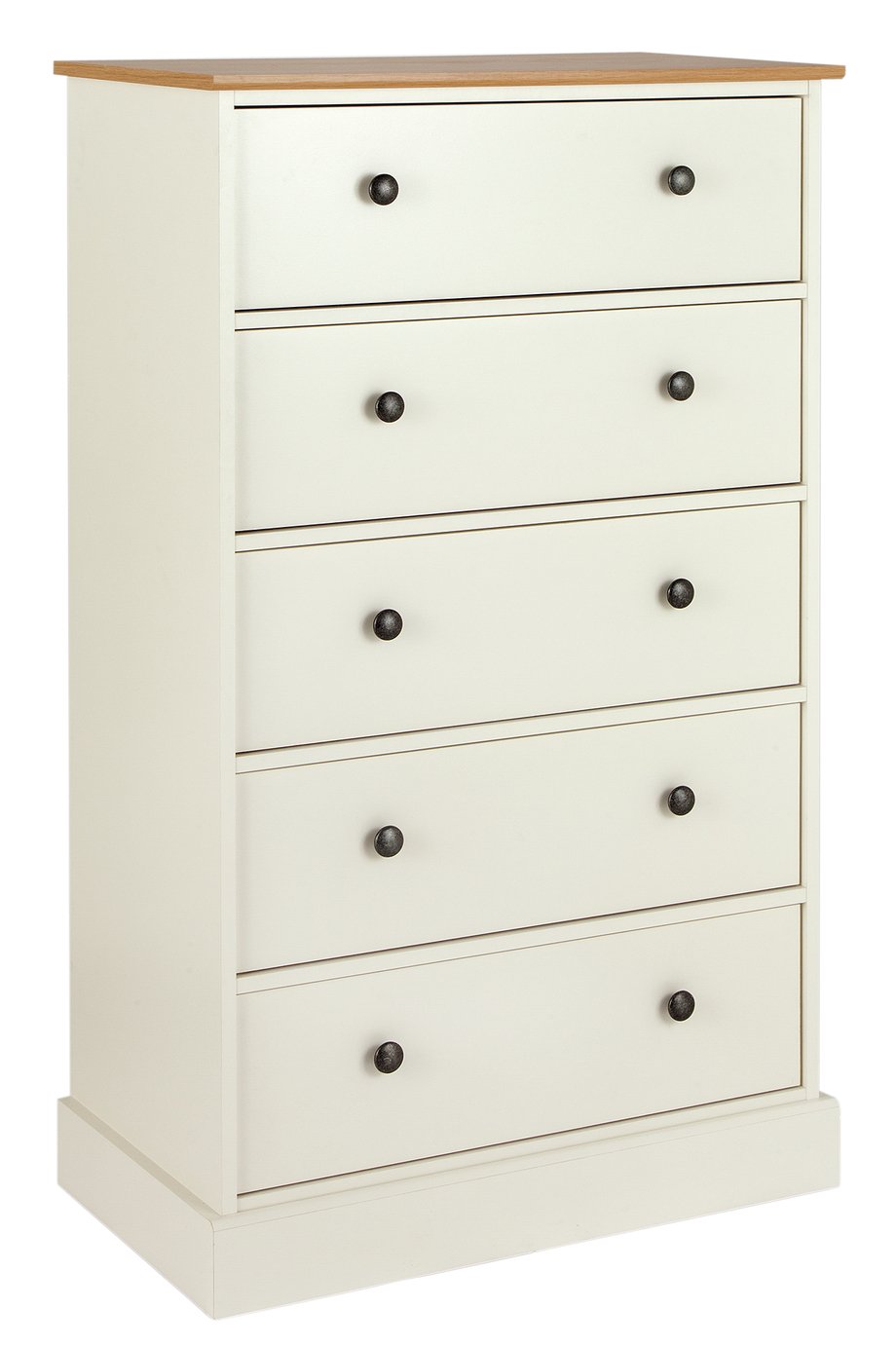 Argos Home Kensington 5 Drawer Chest - Oak Effect and Ivory