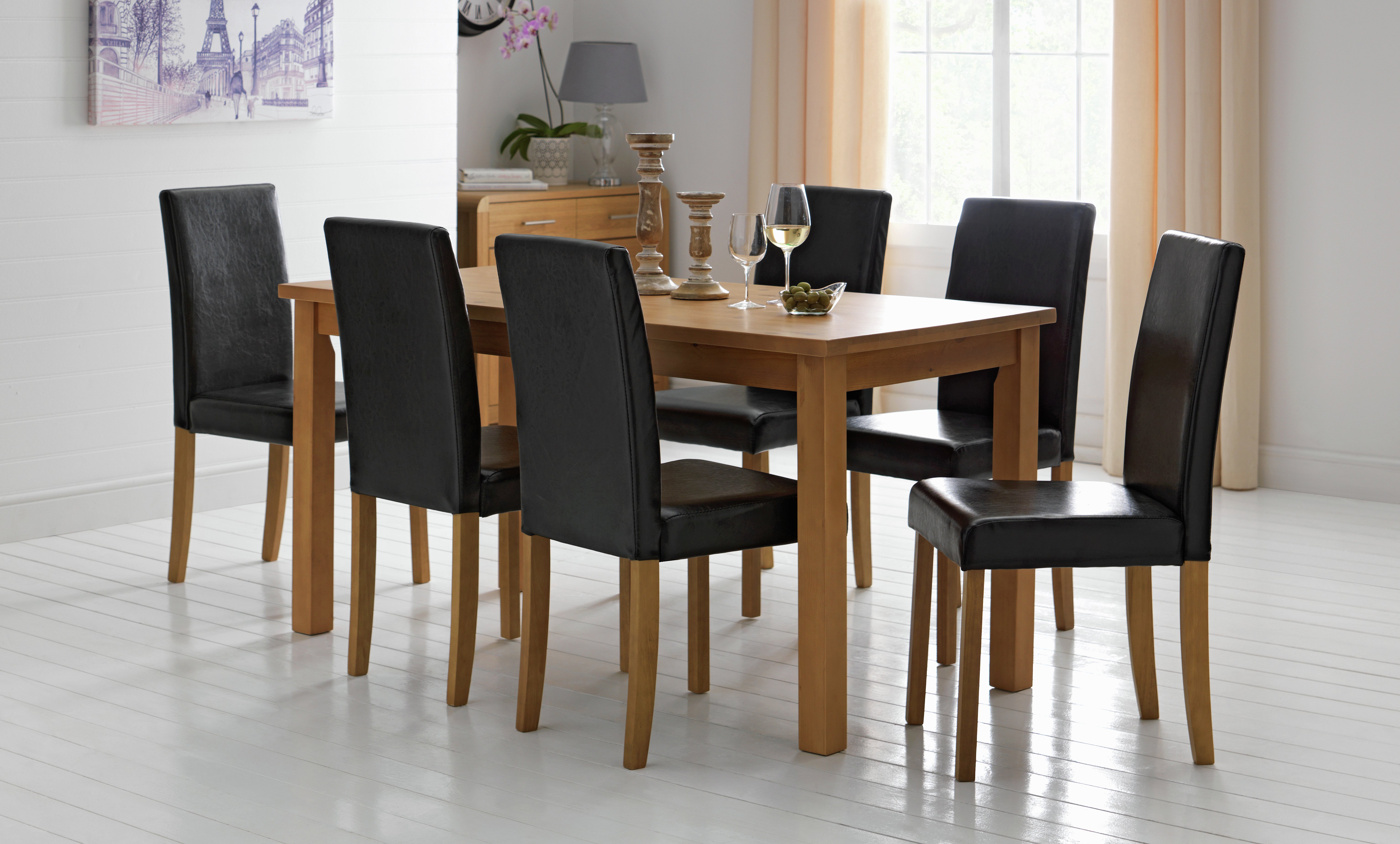 Argos Home Ashdon Solid Wood Dining Table & 6 Black Chairs Review