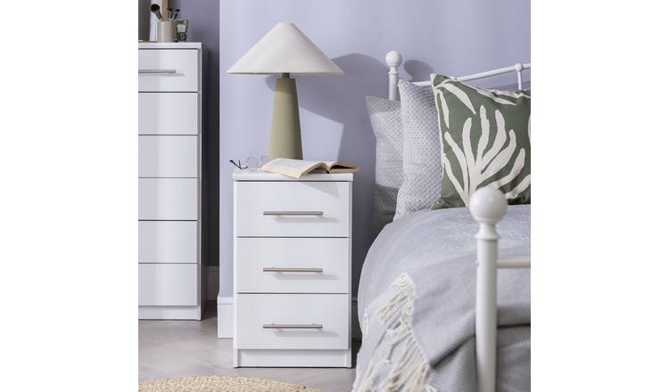 Argos white store bedside table