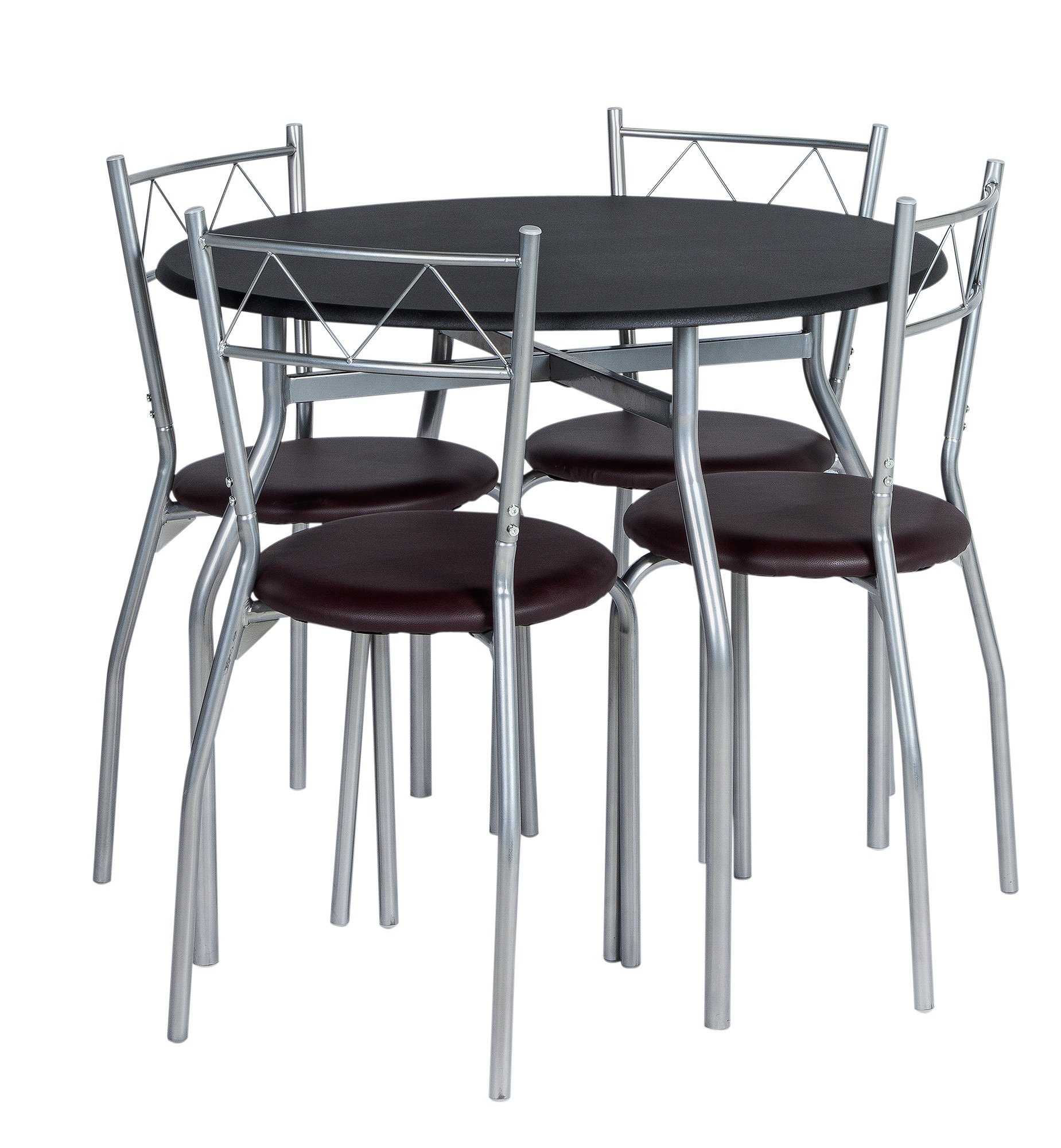 HOME Oslo Round Dining Table & 4 Chairs - Black