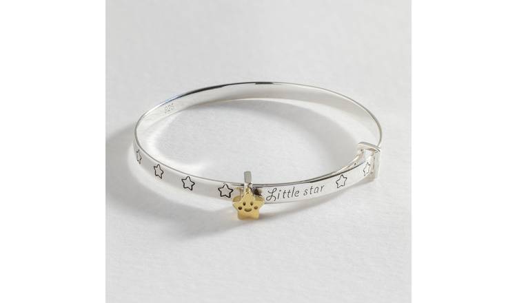 Revere Sterling Silver Little Star Baby Bangle 