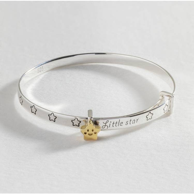 Revere Sterling Silver Little Star Baby Bangle  0