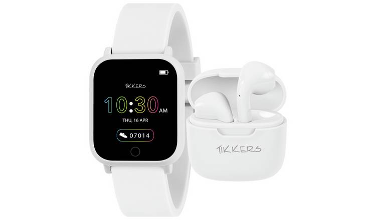 Buy Tikkers Teen Series 10 White Smart Watch Wireless Earbud Set Kids watches Argos