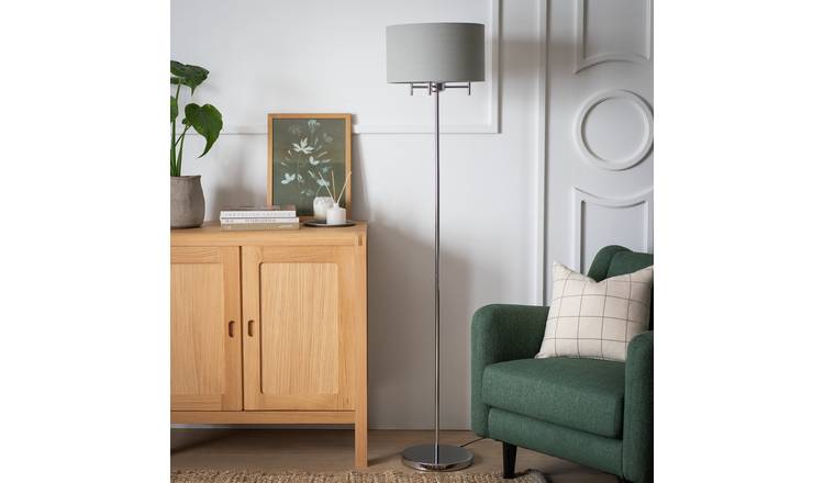 Argos Home Candelabra Stick Floor Lamp - Chrome & Grey