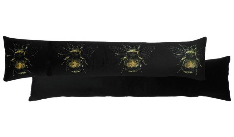 Evans Lichfield Snowy Hedgys Draught Excluder Cover – Hand-Painted Hedgehog Design, Polyester Linen, Zip Removable