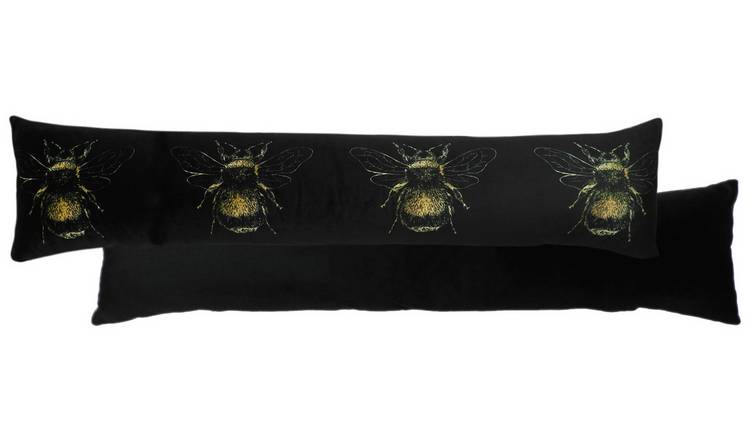 Evans Lichfield Gold Bee Velvet Draught Excluder - Black